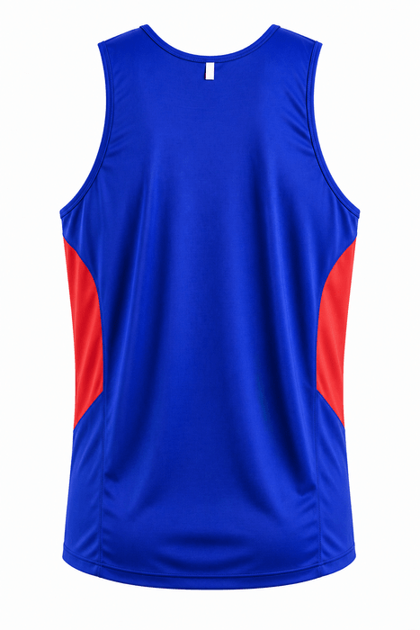 Tasman Mens Singlets - ROYAL/RED