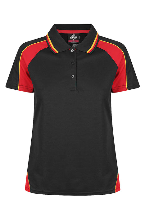 Panorama Lady Polos - BLACK/RED/GOLD