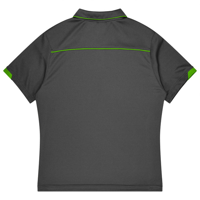 Currumbin Kids Polos - SLATE/HI VIZ GREEN
