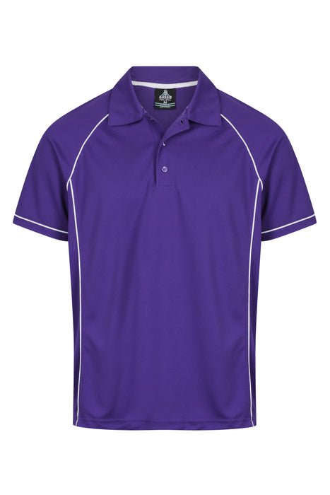 Endeavour Mens Polos - PURPLE/WHITE