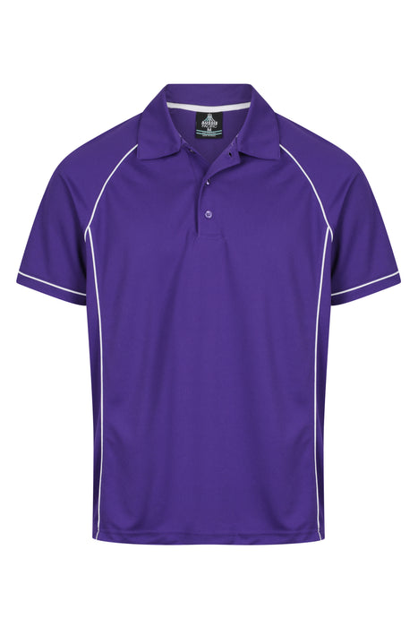 Endeavour Mens Polos - PURPLE/WHITE