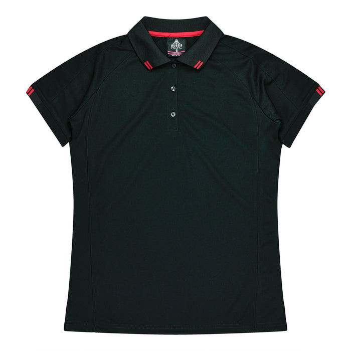 Flinders Lady Polos - BLACK/RED