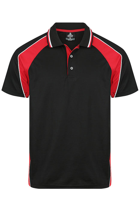 Panorama Mens Polos - BLACK/RED/WHITE