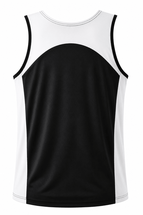 Premier Mens Singlets - BLACK/WHITE