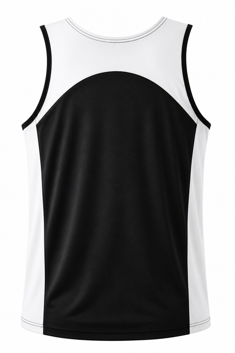 Premier Mens Singlets - BLACK/WHITE
