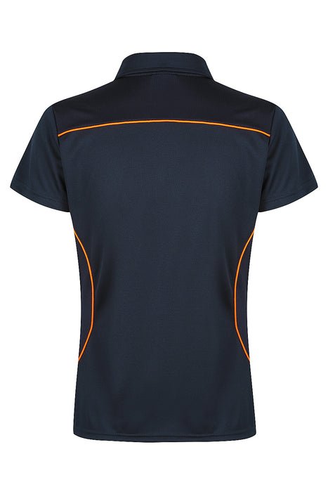 Kuranda Lady Polos - NAVY/FLURO ORANGE