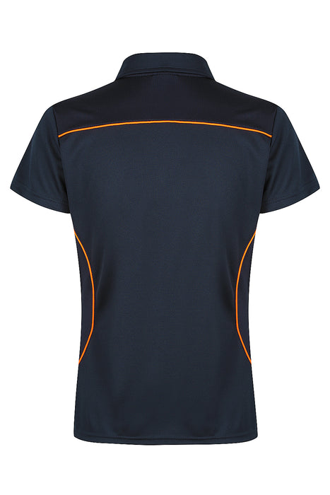 Kuranda Lady Polos - NAVY/FLURO ORANGE