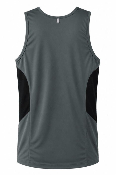 Tasman Mens Singlets - ASHE/BLACK