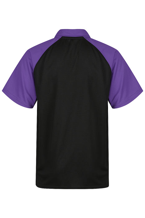 Manly Kids Polos - BLACK/ELECTRIC PURPLE
