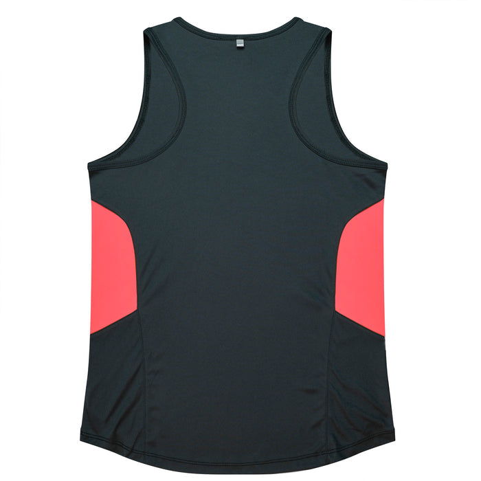 Tasman Lady Singlets - SLATE/NEON PINK