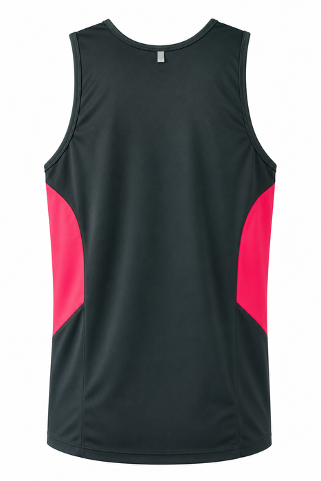 Tasman Mens Singlets - SLATE/NEON PINK