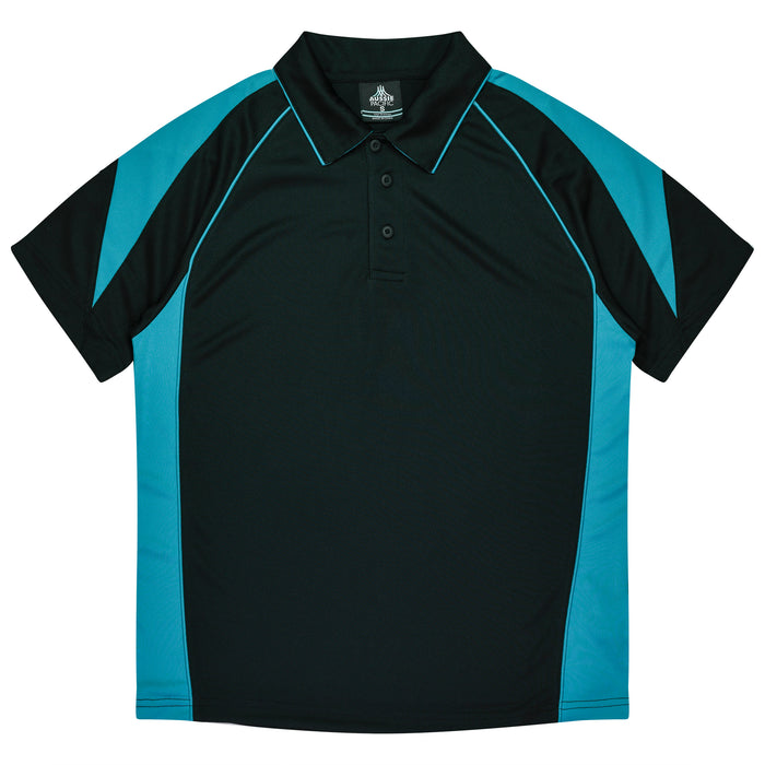 Premier Kids Polos - BLACK/TEAL