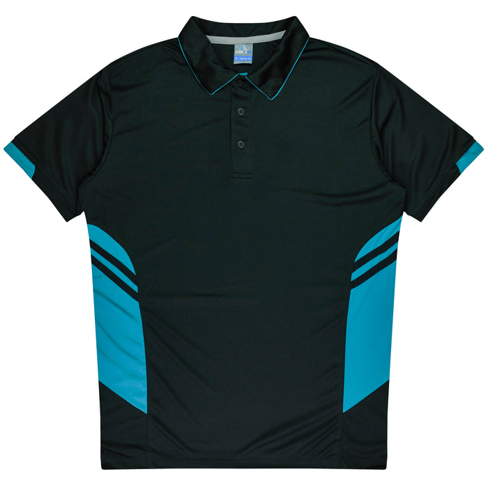 Tasman Kids Polos - BLACK/TEAL