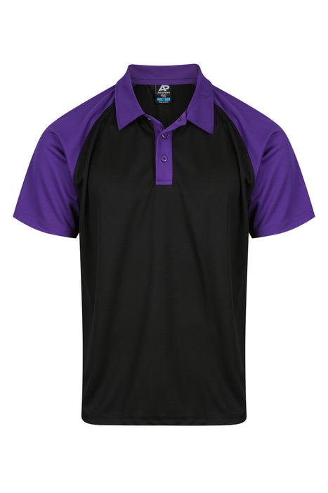 Manly Mens Polos - BLACK/ELECTRIC PURPLE