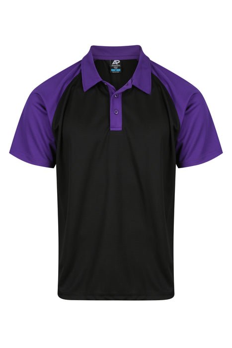 Manly Mens Polos - BLACK/ELECTRIC PURPLE