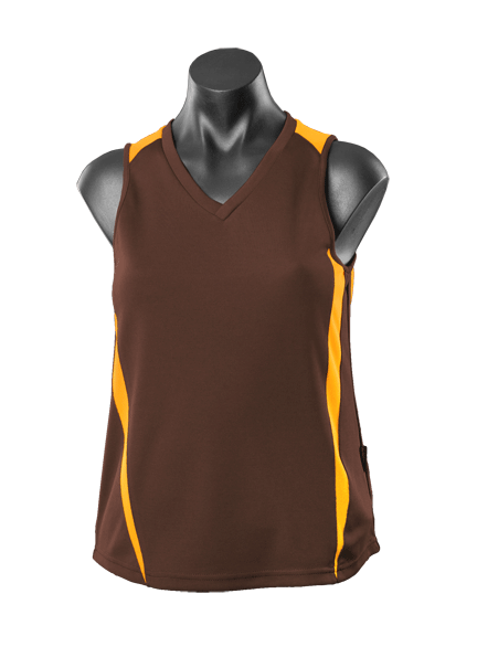 Eureka Lady Singlets - CHOCOLATE/GOLD