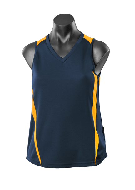 Eureka Lady Singlets - NAVY/GOLD