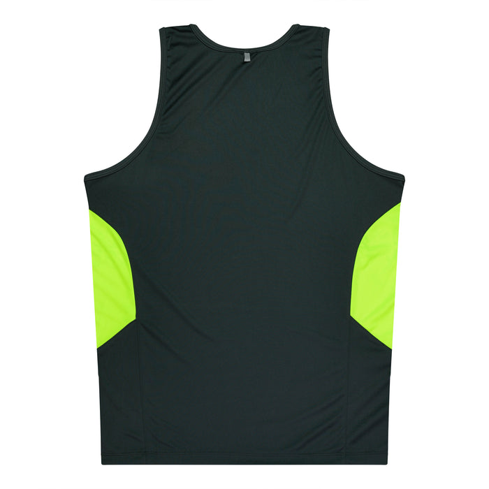 Tasman Kids Singlets - SLATE/NEON YELLOW