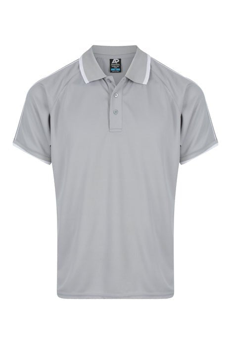 Double Bay Mens Polos - SILVER/WHITE