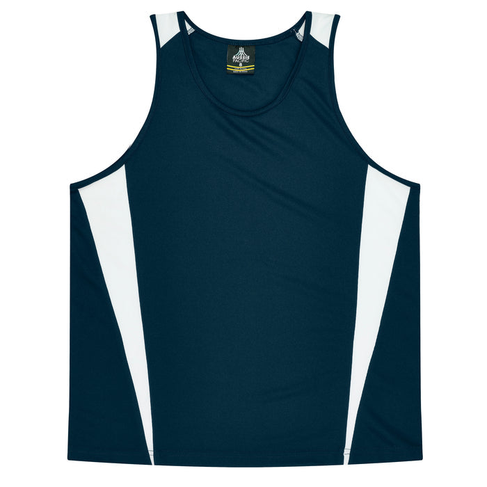 Eureka Kids Singlets - NAVY/WHITE