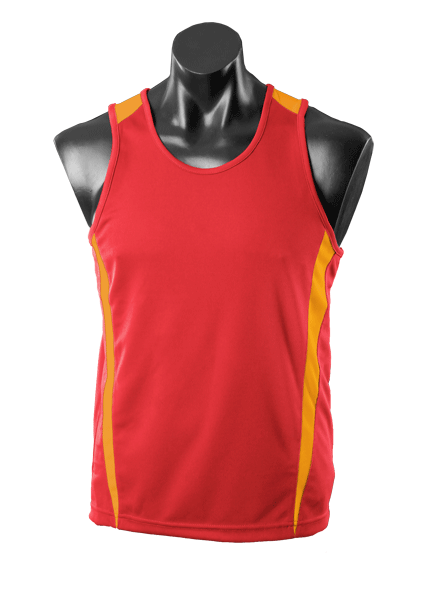 Eureka Kids Singlets - RED/GOLD