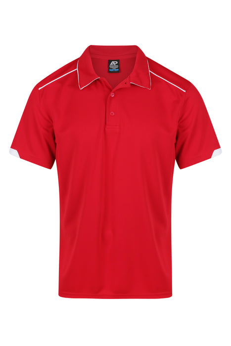 Currumbin Mens Polos - RED/WHITE
