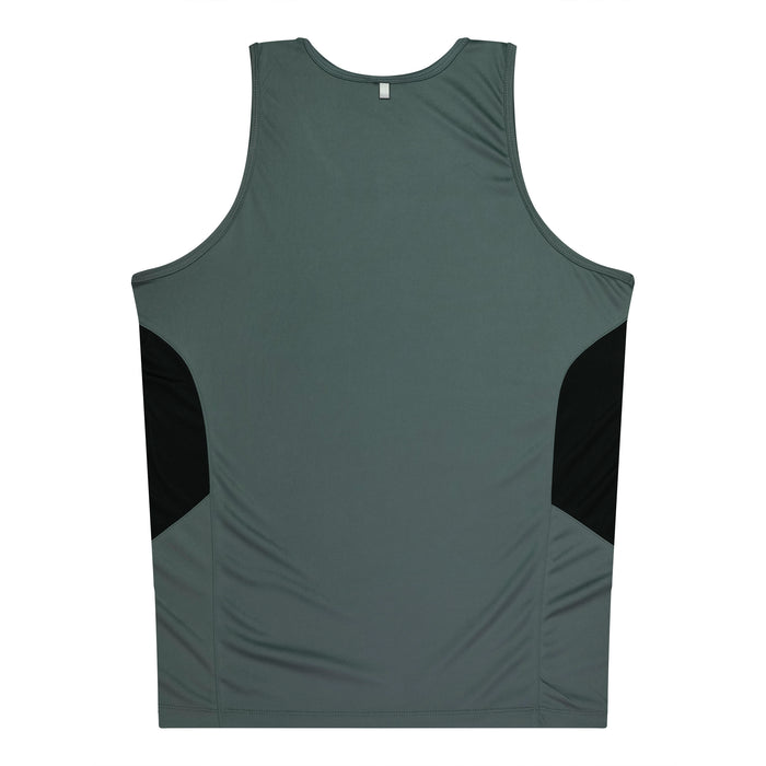 Tasman Kids Singlets - ASHE/BLACK