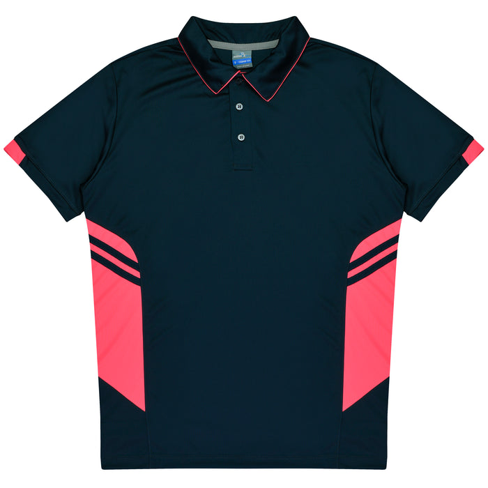Tasman Kids Polos - NAVY/NEON PINK