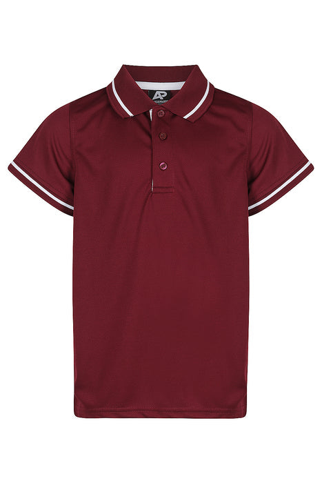 Cottesloe Kids Polos - MAROON/WHITE