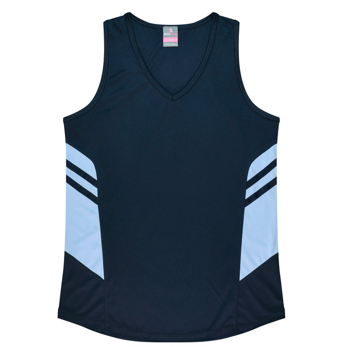 Tasman Lady Singlets - NAVY/SKY