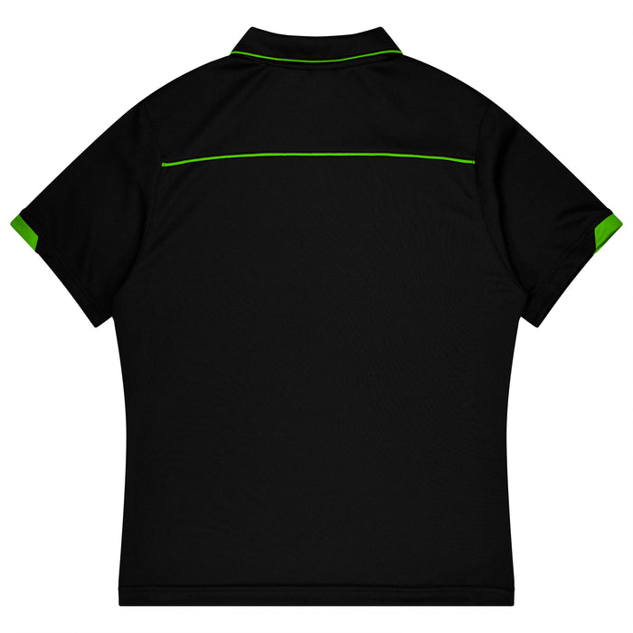 Currumbin Kids Polos - BLACK/KAWA GREEN