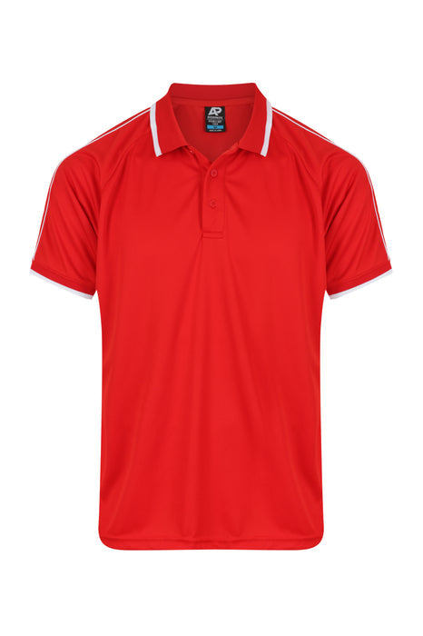 Double Bay Mens Polos - RED/WHITE