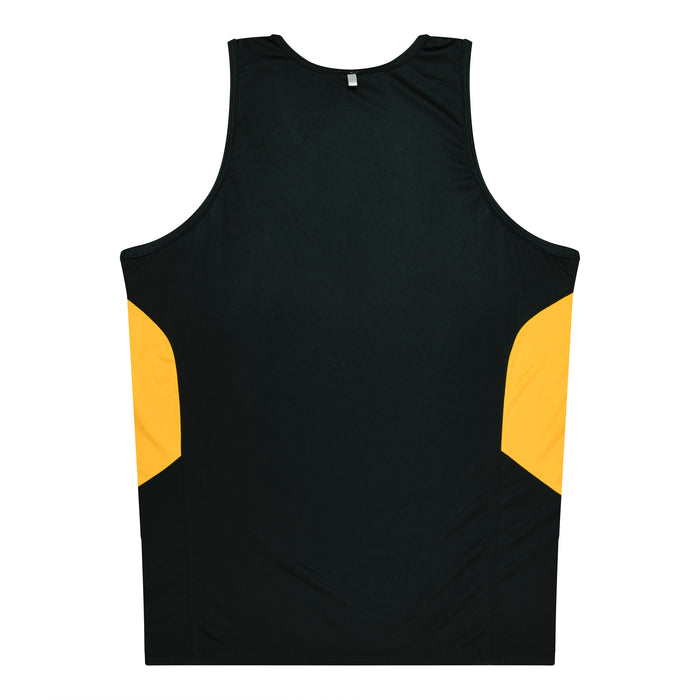 Tasman Kids Singlets - BLACK/GOLD