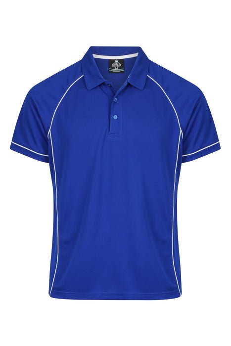 Endeavour Mens Polos - ROYAL/WHITE