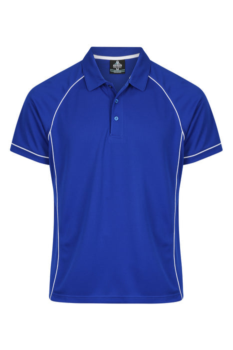 Endeavour Mens Polos - ROYAL/WHITE