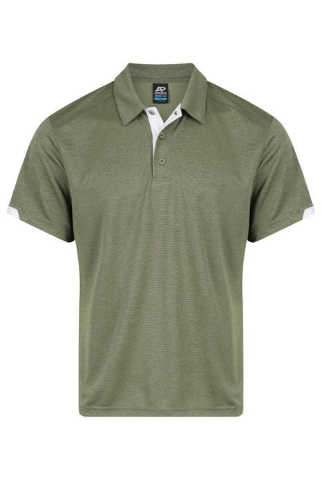 Morris Mens Polos - ARMY GREEN/WHITE