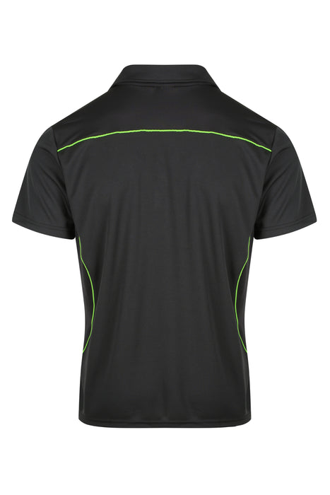 Kuranda Mens Polos - SLATE/FLURO GREEN