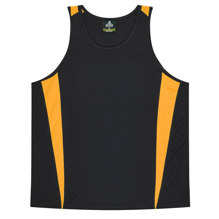 Eureka Kids Singlets - BLACK/GOLD