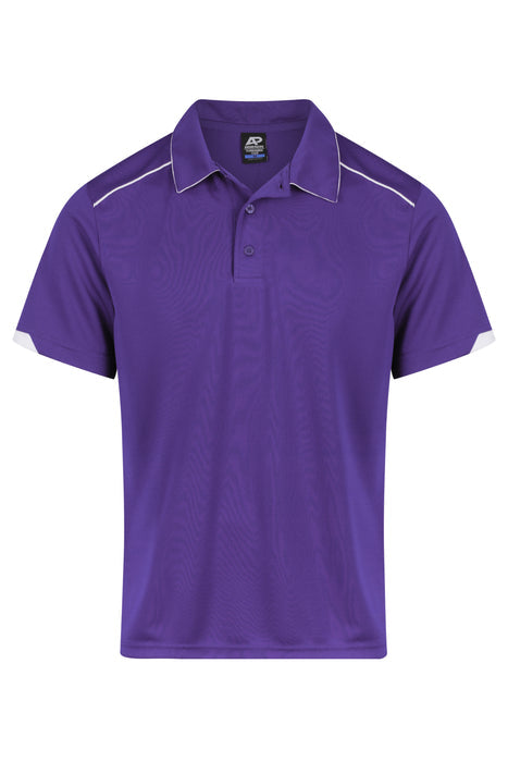 Currumbin Mens Polos - PURPLE/WHITE