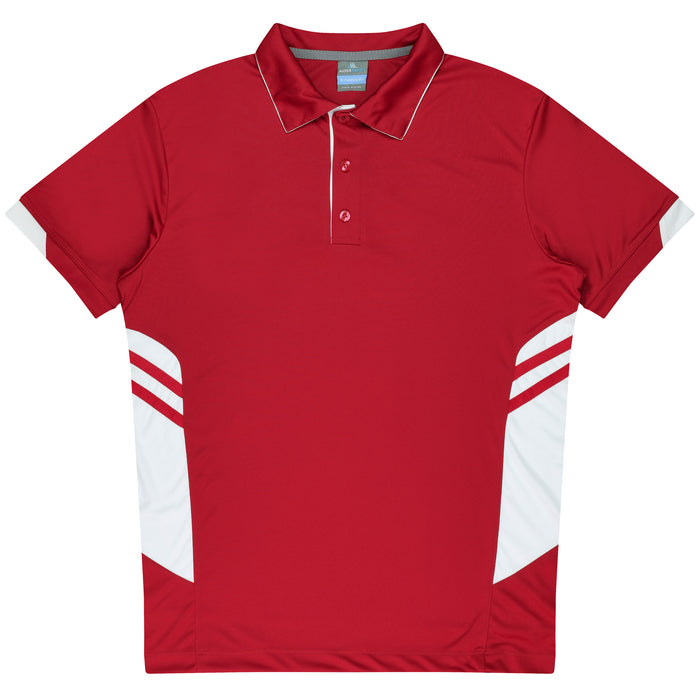 Tasman Kids Polos - RED/WHITE