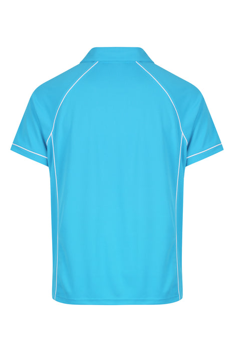 Endeavour Mens Polos - PACIFIC BLUE/WHITE