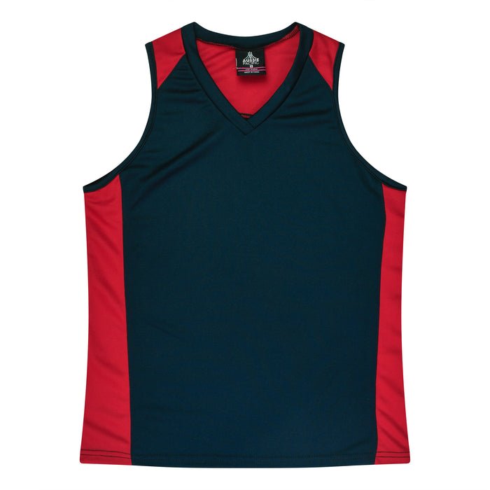 Premier Lady Singlets - NAVY/RED