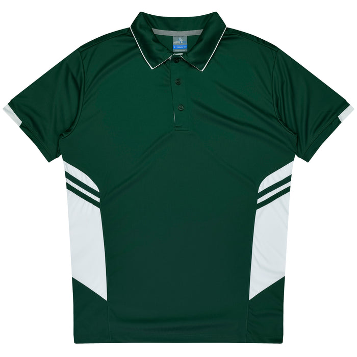 Tasman Kids Polos - BOTTLE/WHITE
