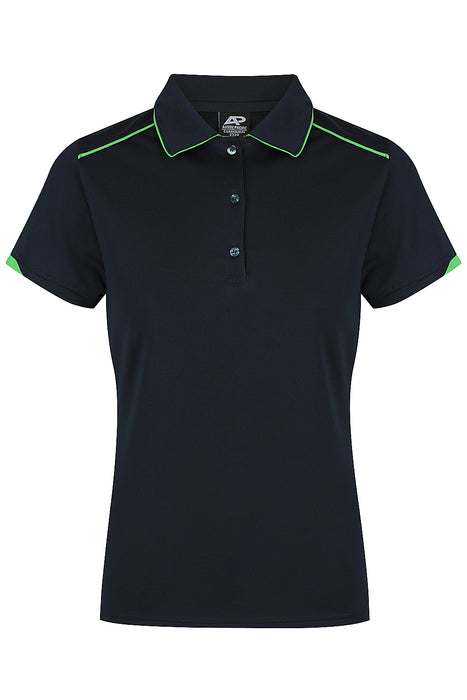 Currumbin Lady Polos - NAVY/KAWA GREEN