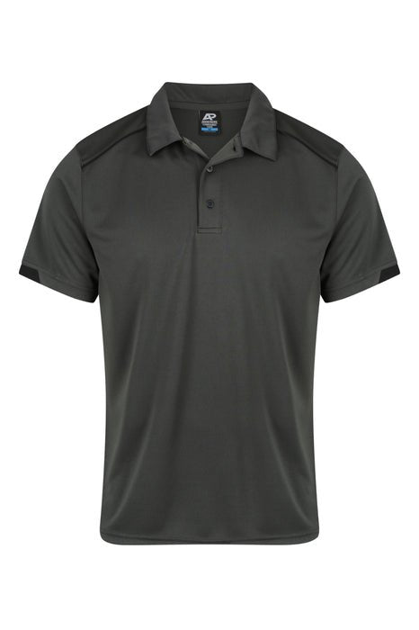 Currumbin Mens Polos - SLATE/BLACK
