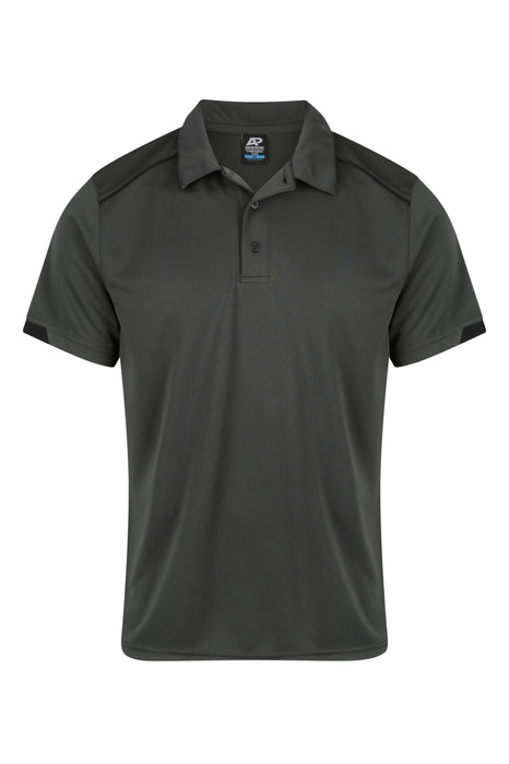 Currumbin Mens Polos - SLATE/BLACK
