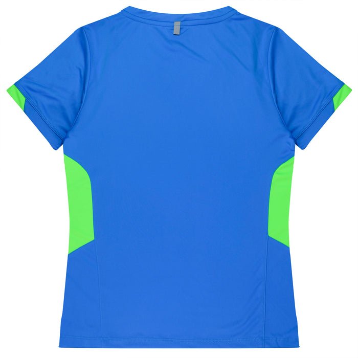 Tasman Lady Tees - CYAN/NEON GREEN