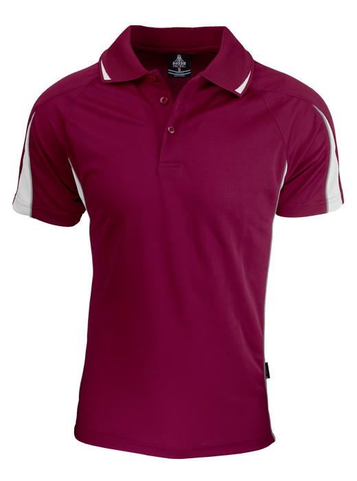 Eureka Mens Polos - MAROON/WHITE