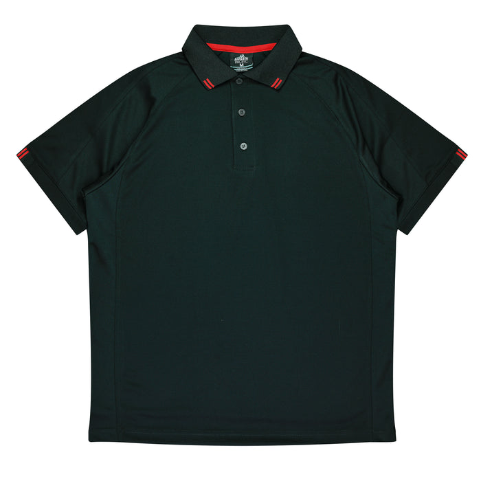 Flinders Mens Polos - BLACK/RED