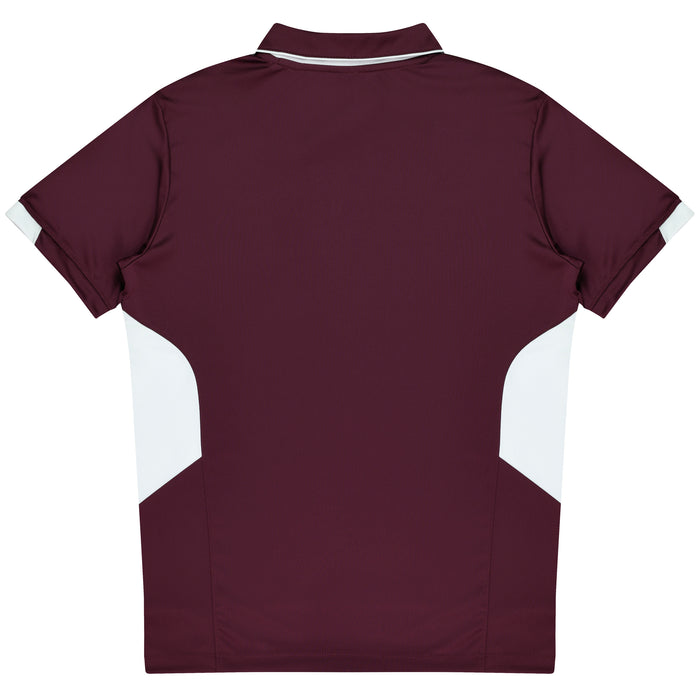 Tasman Kids Polos - MAROON/WHITE